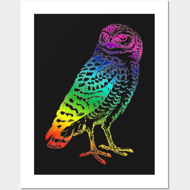 Owl Rainbow Wall Art by hudayadi